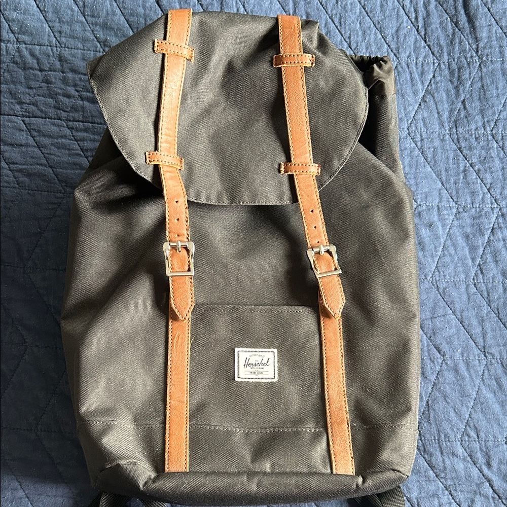 Herschel Supply Company Black Backpack with Brown Straps